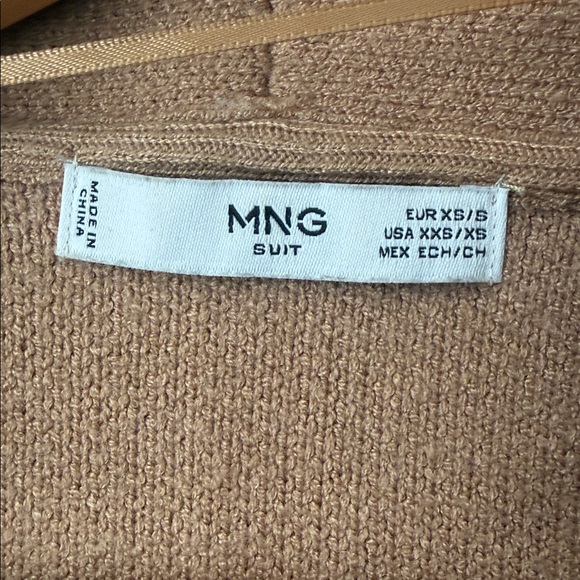 Mango Cozy Tan Open-Front Cardigan Sweater - Picture 3 of 6